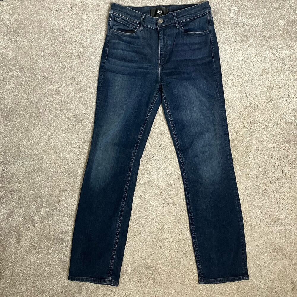 3x1 NYC Womens Dark Wash Straight Leg Mid-Rise Jeans Size 28 Ankle Made in USA